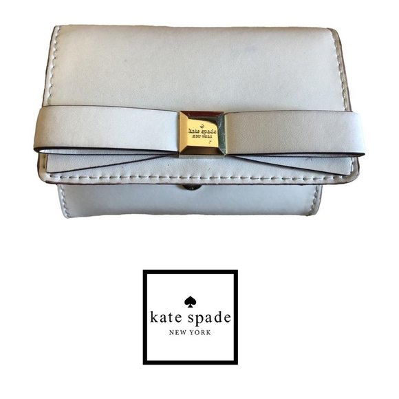 Kate Spade Leather Compact Bow Adornment Wallet - Picture 1 of 6